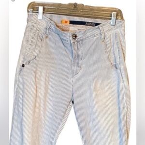 Vintage Animale Brazil faded blue and white striped jeans